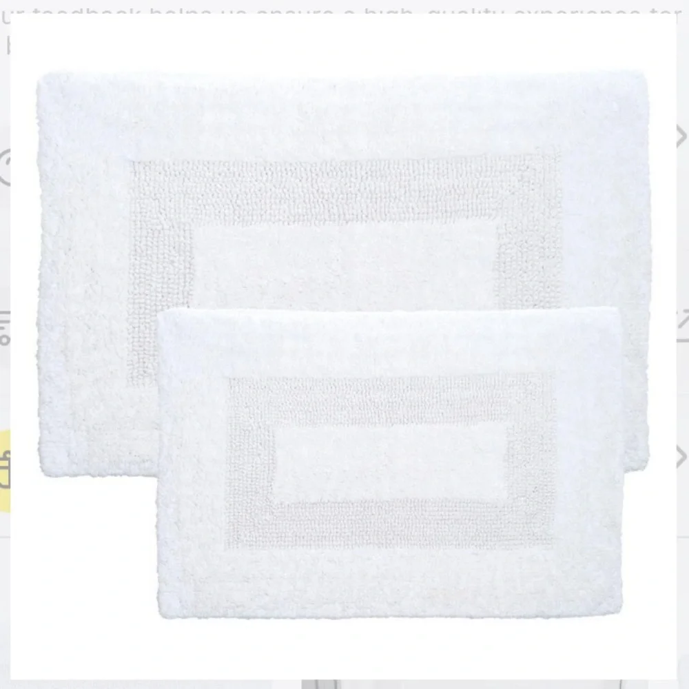 NWT Yorkshire White Bath Mat 2 pc set